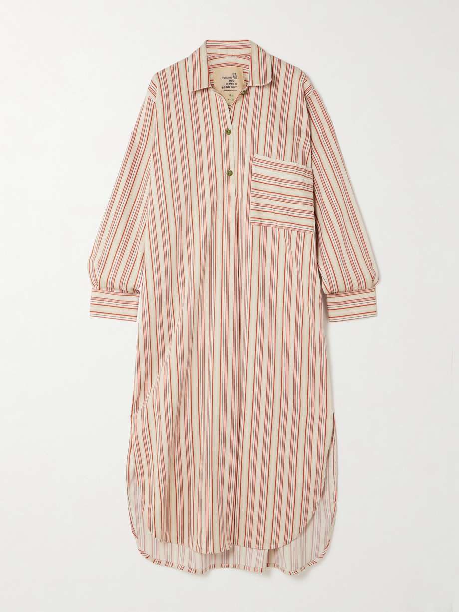 hutton striped cotton-blend tunic