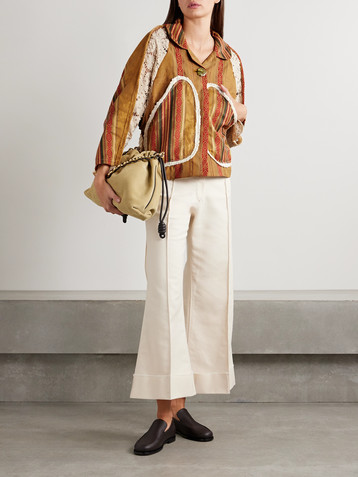 THANK YOU HAVE A GOOD DAY Gaeta crochet-paneled cotton-blend jacquard jacket