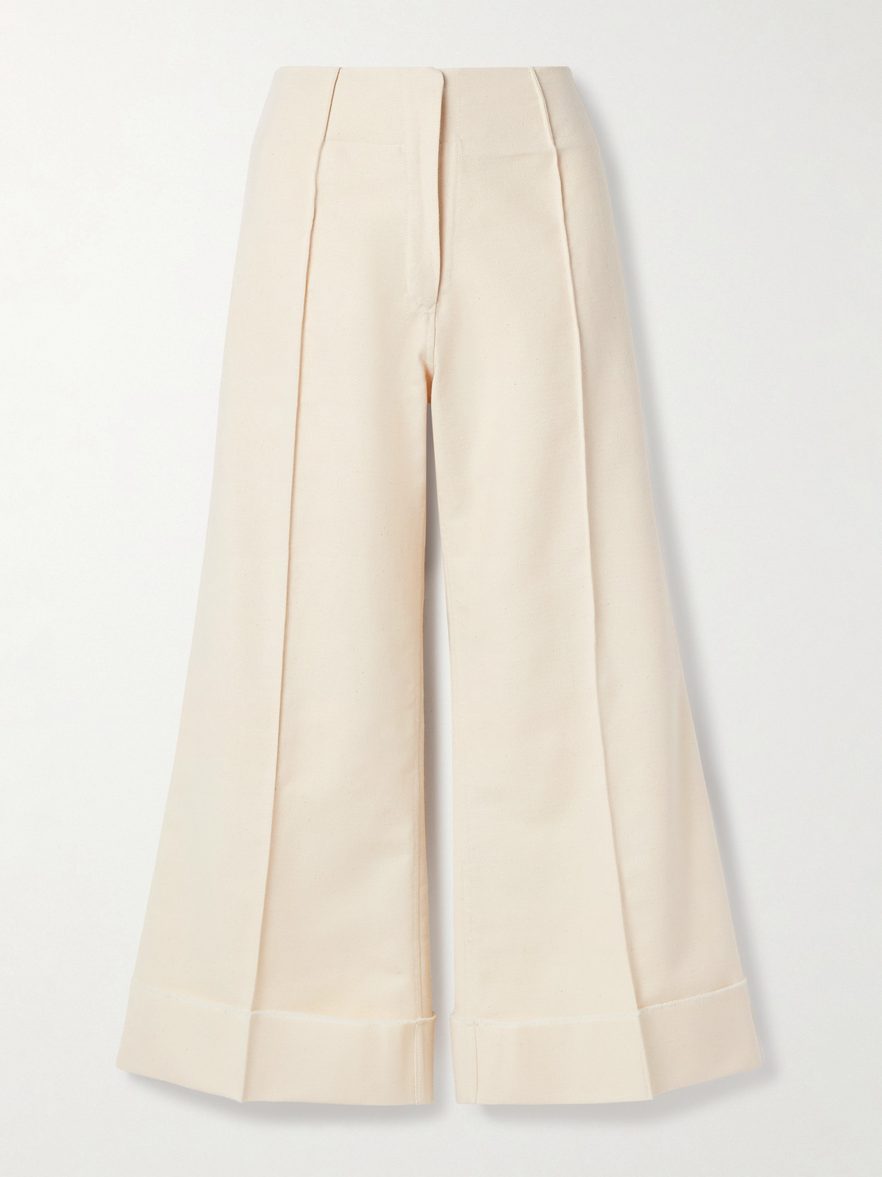 Thank You Have A Good Day Pierrot Cotton Flared Pants In Cream