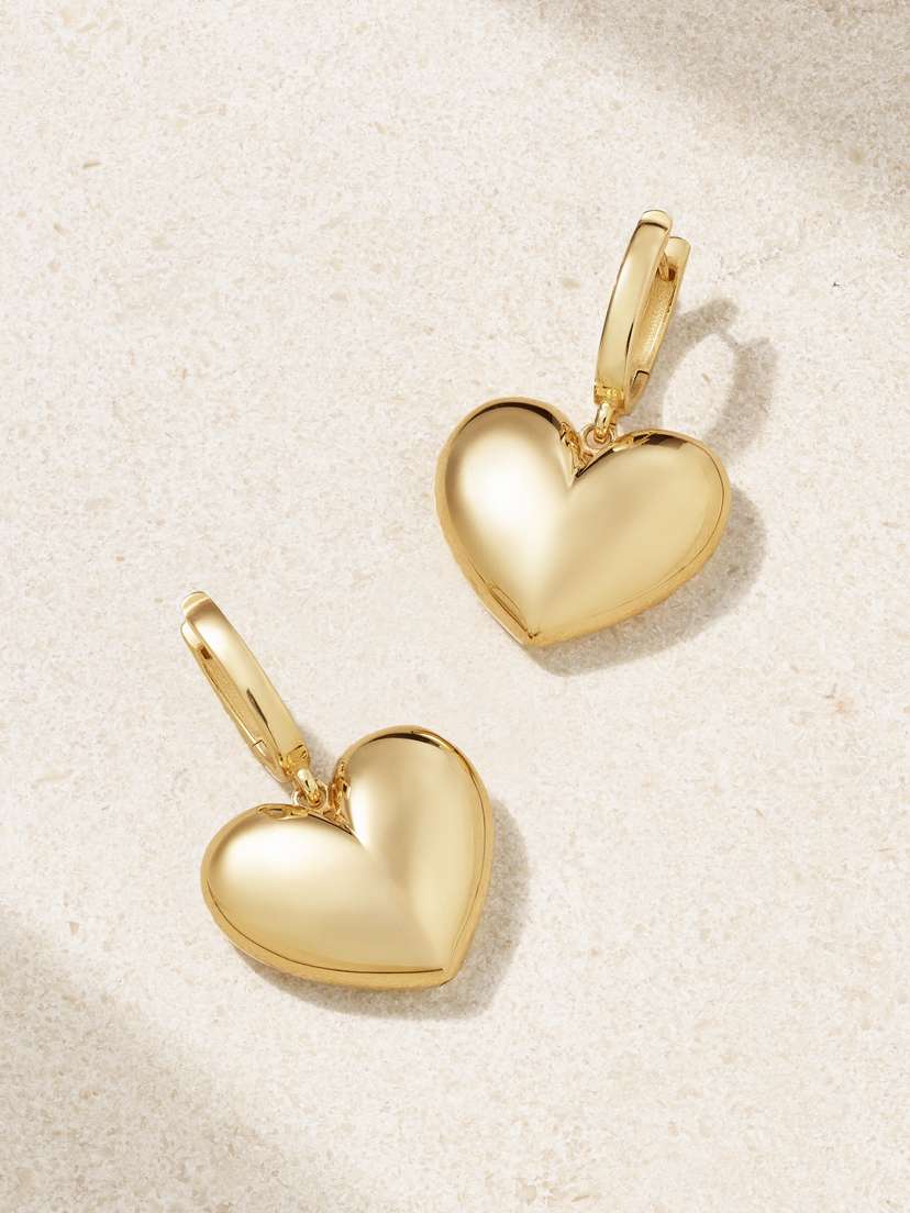 Lauren Rubinski Paulette Baby Cœur 14-karat Gold Earrings