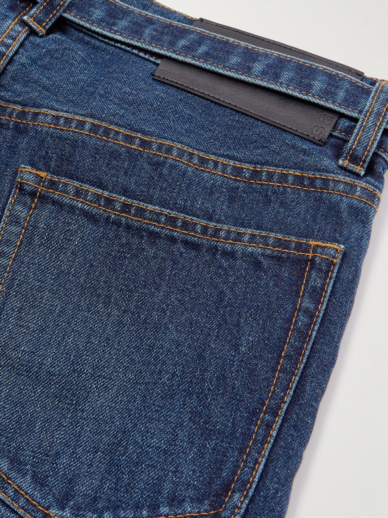 Sacai Belted Bootcut Jeans In Blue