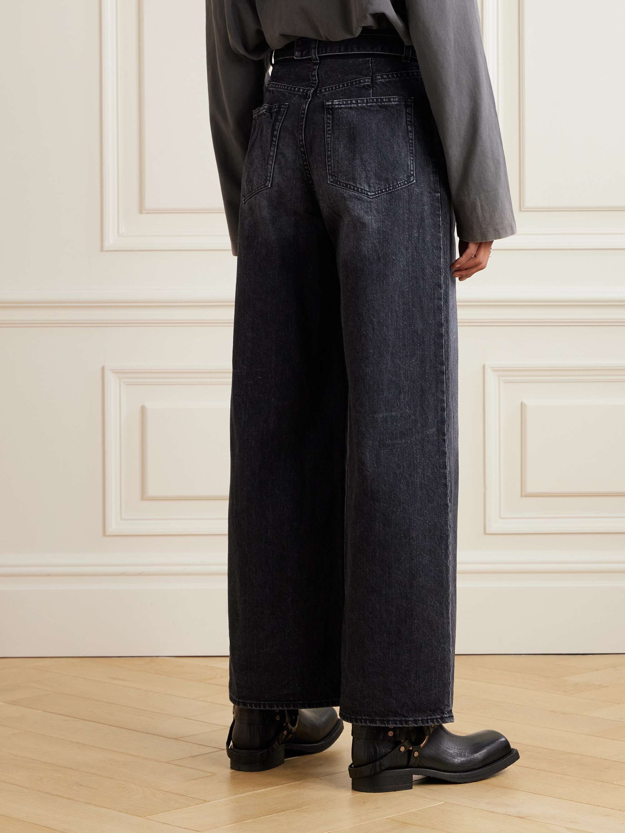 SACAI Belted high-rise wide-leg jeans | NET-A-PORTER