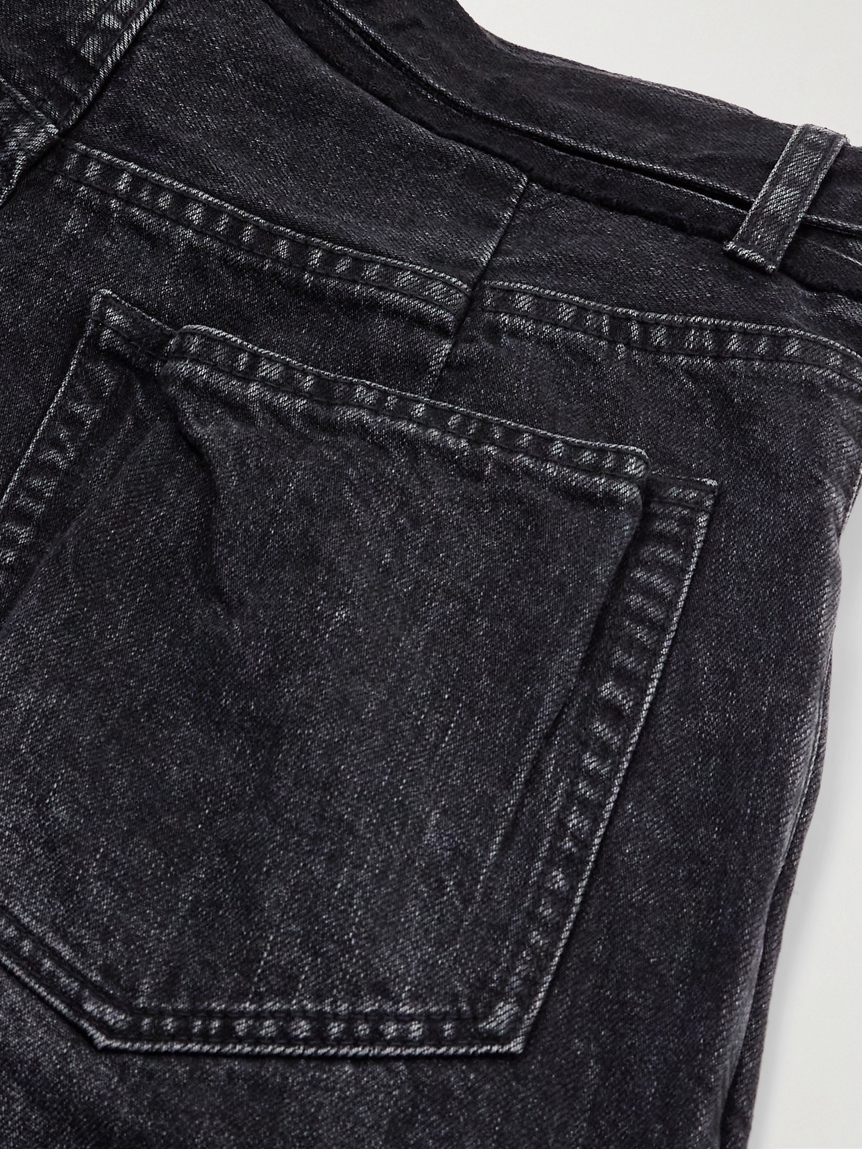 Sacai Belted High-rise Wide-leg Jeans In Black