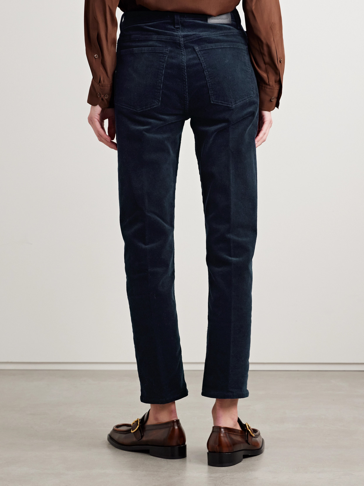 Citizen Of Humanity Zurie Ankle Cotton-blend Corduroy Straight-leg Pants In Blue