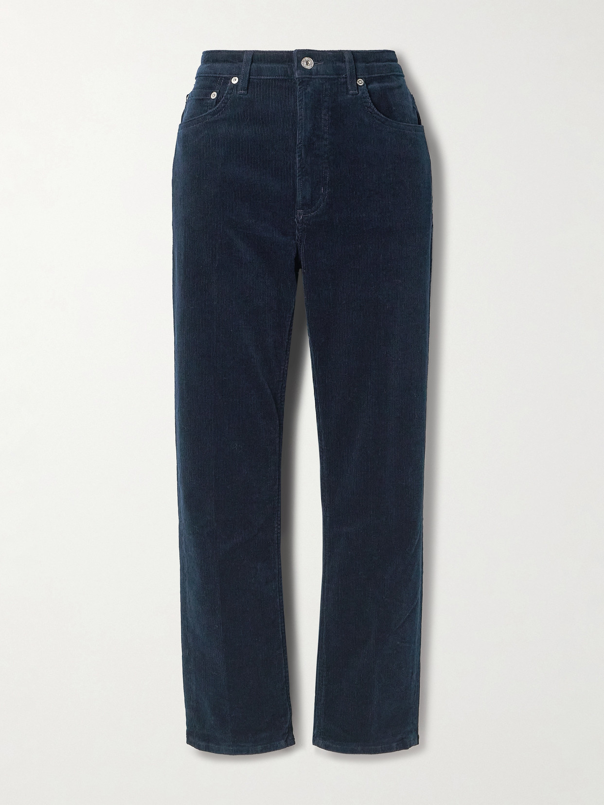 Citizens Of Humanity Zurie Ankle Cotton-blend Corduroy Straight-leg Pants In Blue