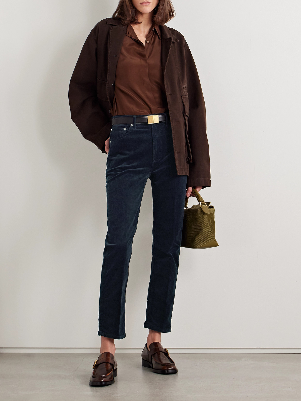 Citizen Of Humanity Zurie Ankle Cotton-blend Corduroy Straight-leg Pants In Blue