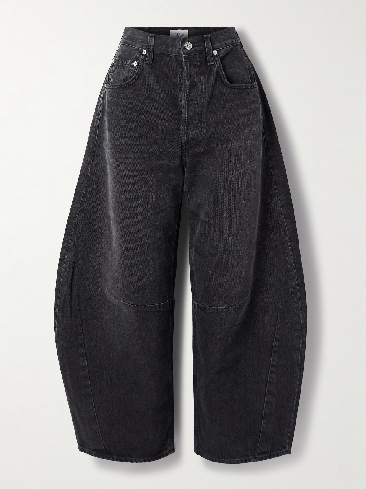 Citizens Of Humanity Horseshoe High-rise Barrel-leg Jeans In Black