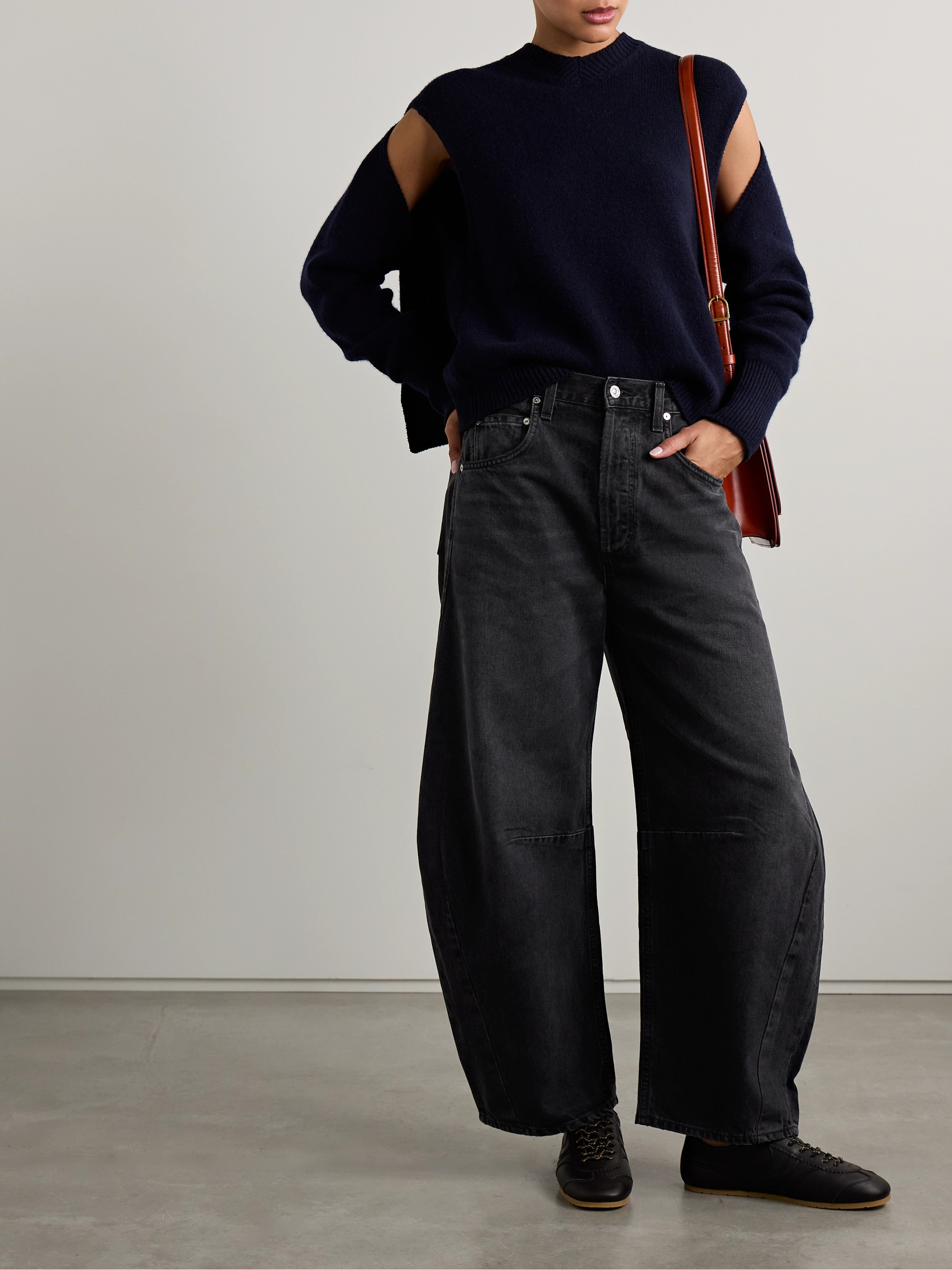 Citizens of humanity HORSESHOE JEAN ブラック Citizens Of Humanity - Horseshoe high-rise barrel-leg jeans | Plush