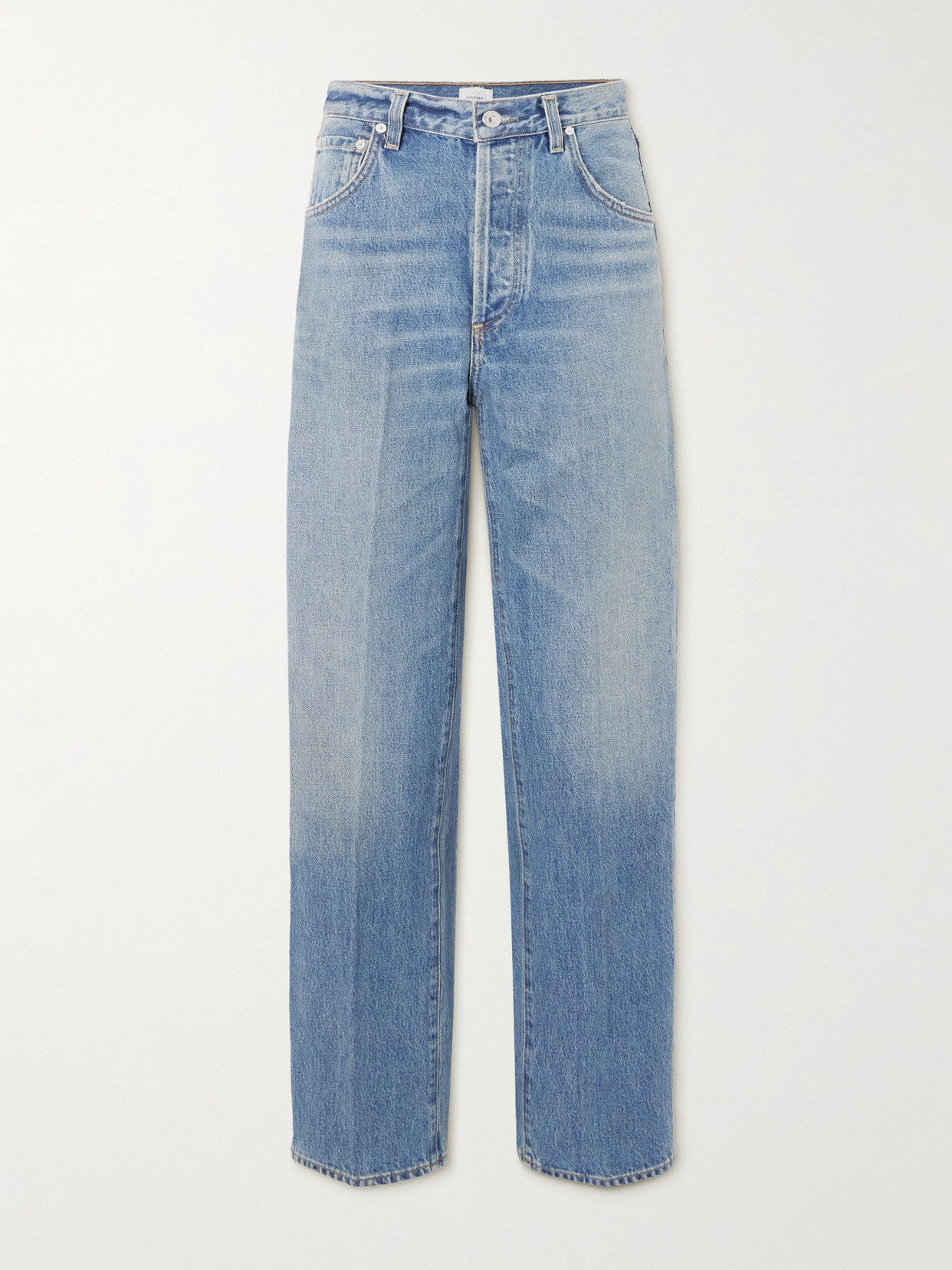 Citizens Of Humanity Baretta High-rise Straight-leg Organic Jeans In Blue