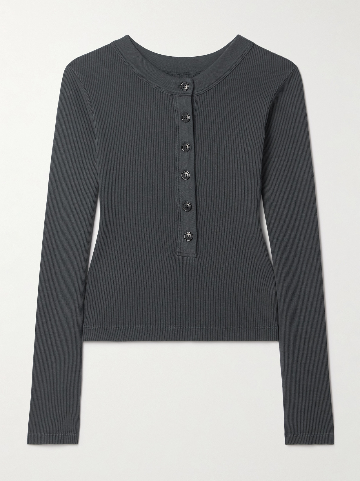 Citizen Of Humanity Varra Long-sleeve Henley Top In Gray