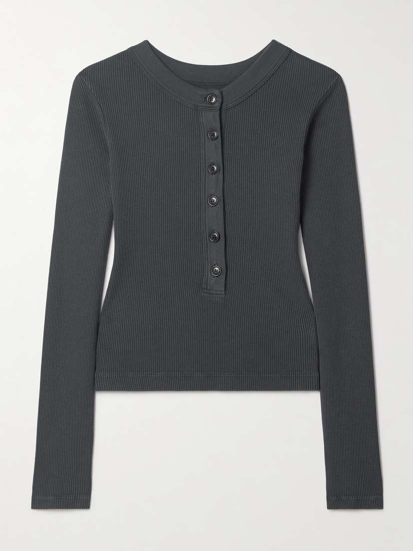 Citizens of Humanity Varra Ribbed Jersey Henley Top