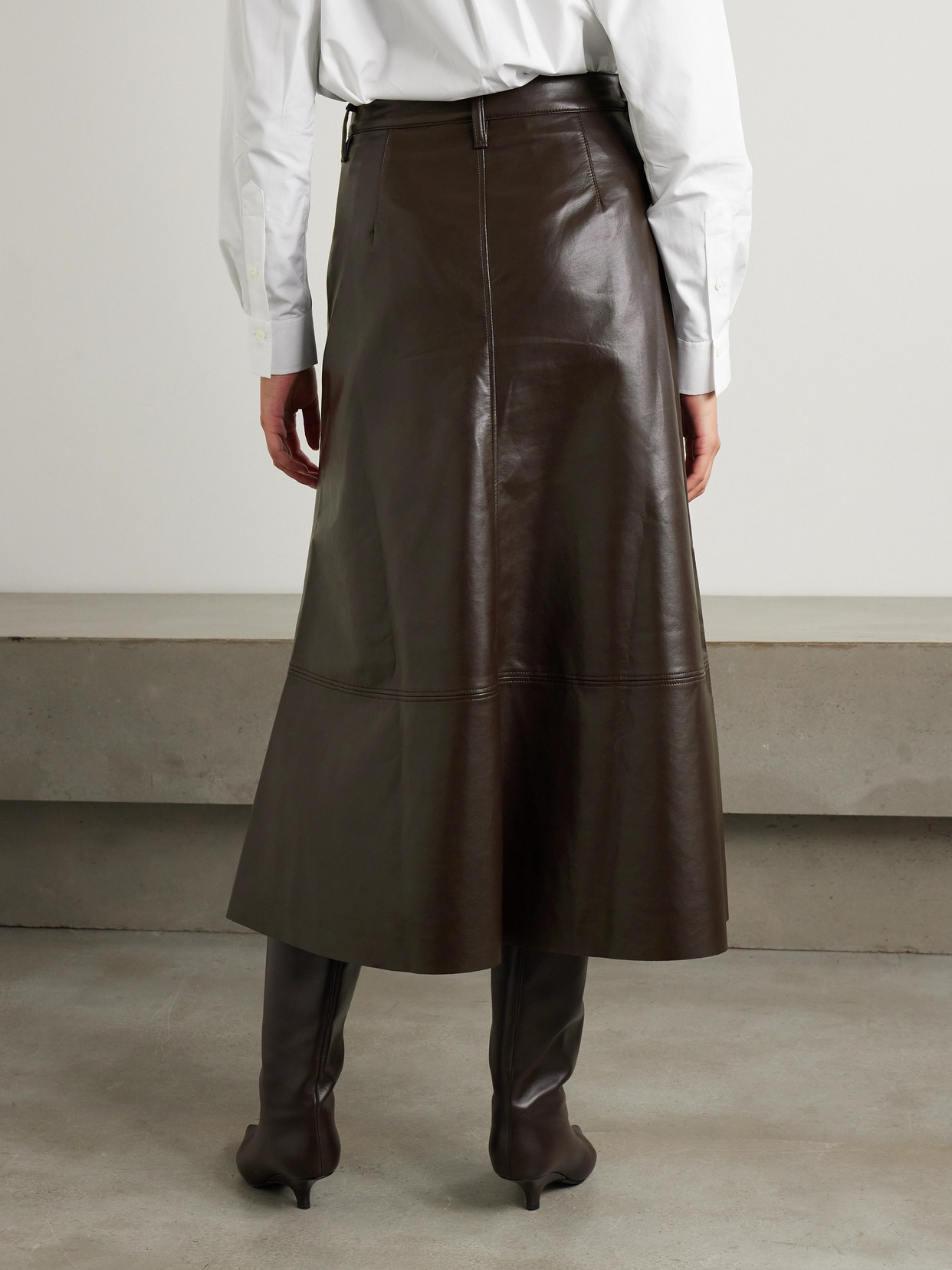 Citizen Of Humanity Cassia Leather Skirt In Chocolate Dark Brown In Brown