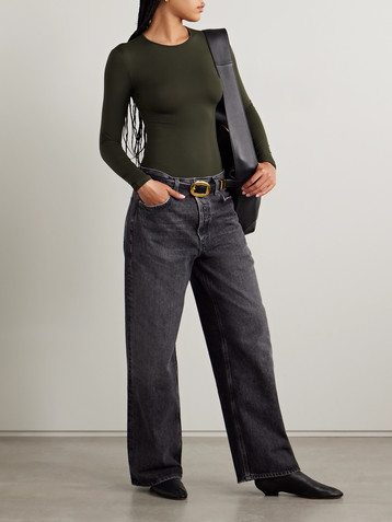 Agolde Aura stretch-jersey thong bodysuit