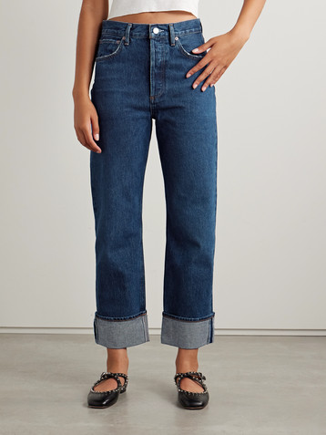 Agolde Fran cropped low-rise straight-leg jeans