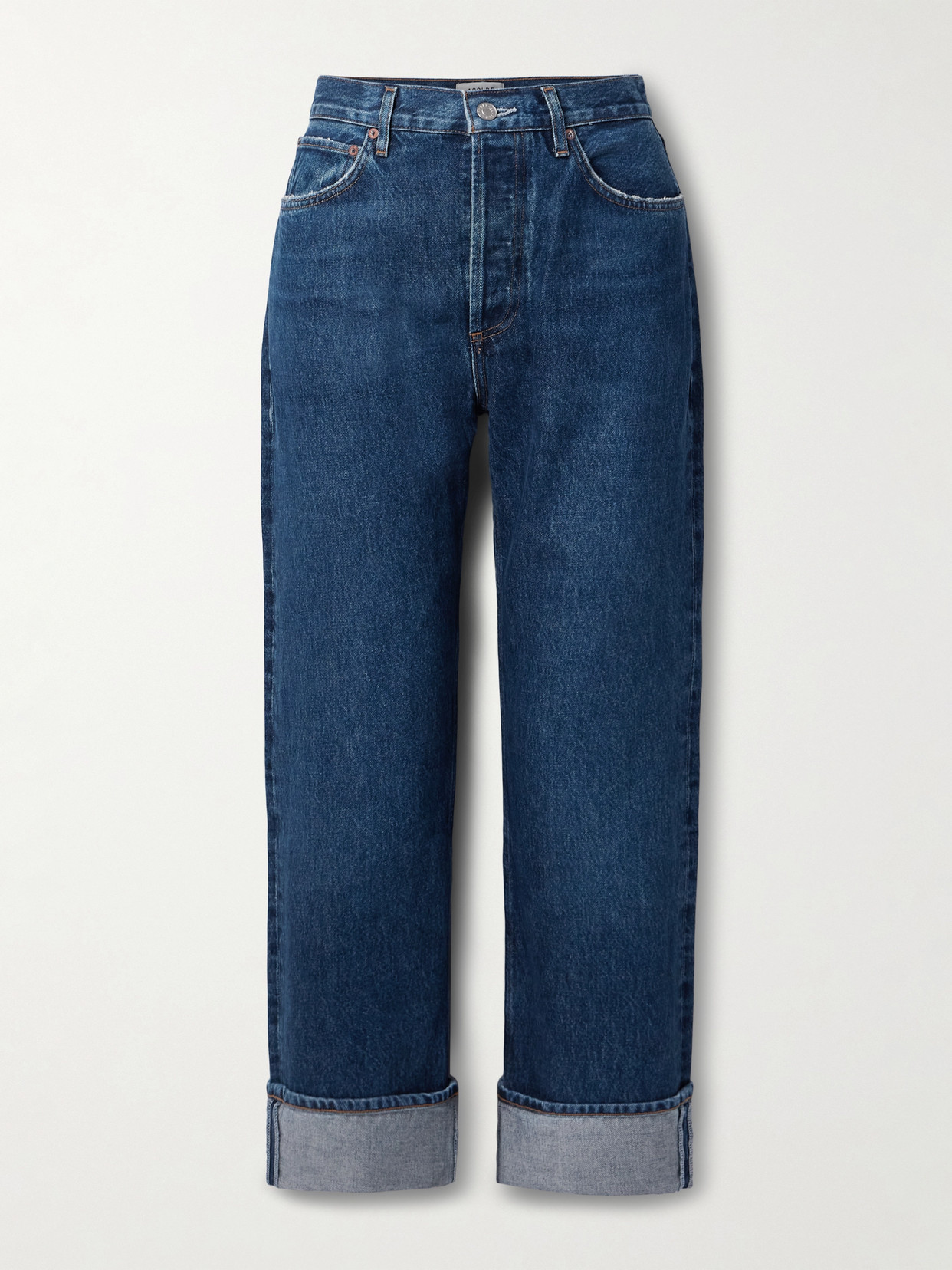 AGOLDE - Fran Cropped Low-rise Straight-leg Jeans - Blue