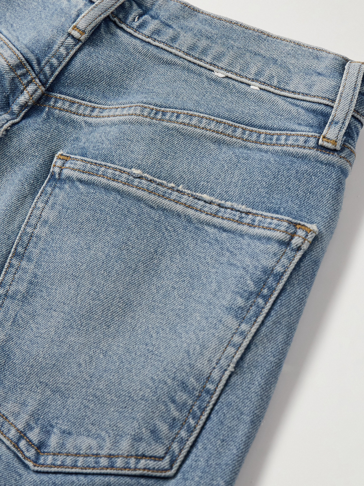 High Rise Stovepipe Frayed Straight-Leg Organic Jeans