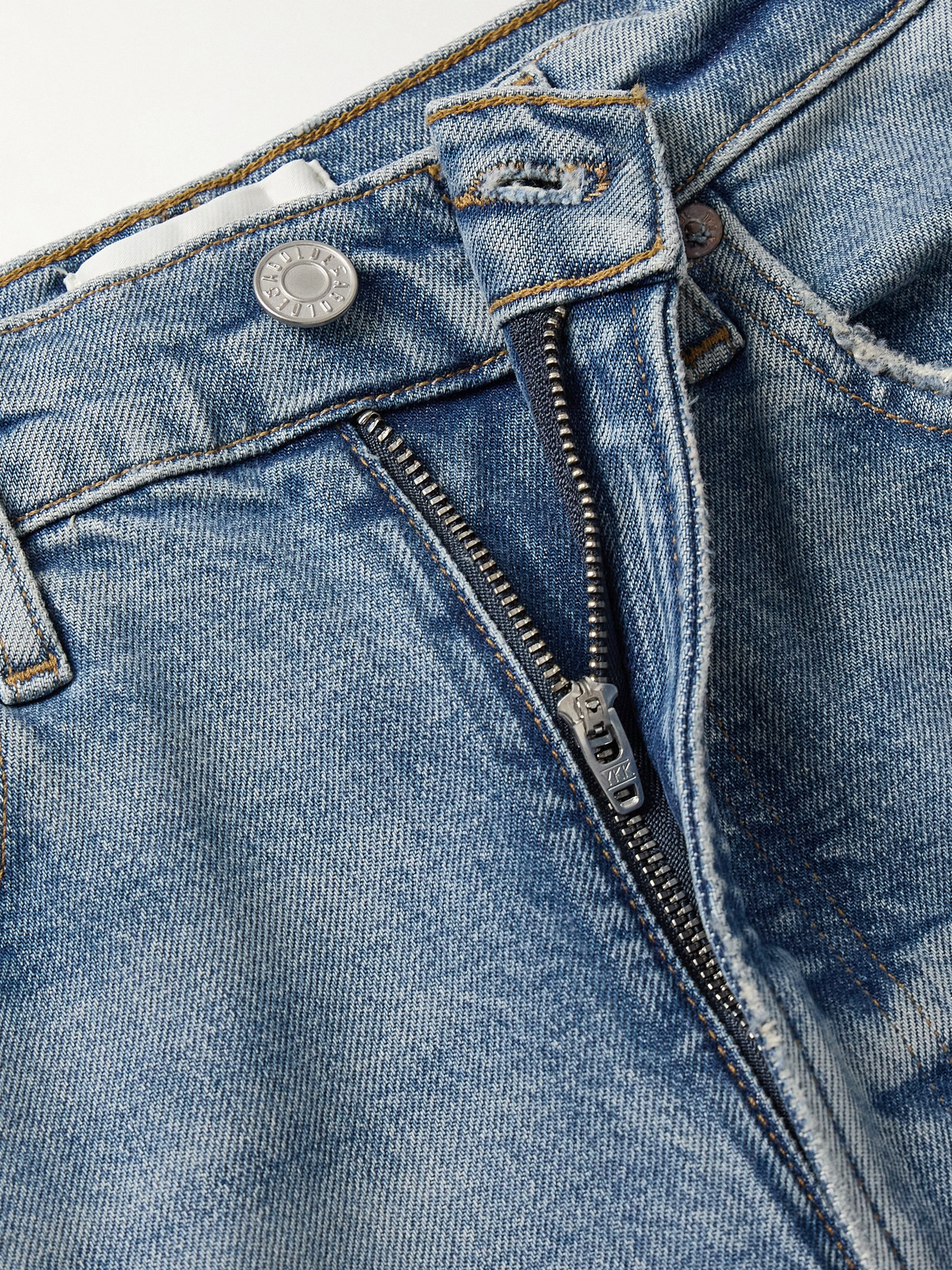 High Rise Stovepipe Frayed Straight-Leg Organic Jeans