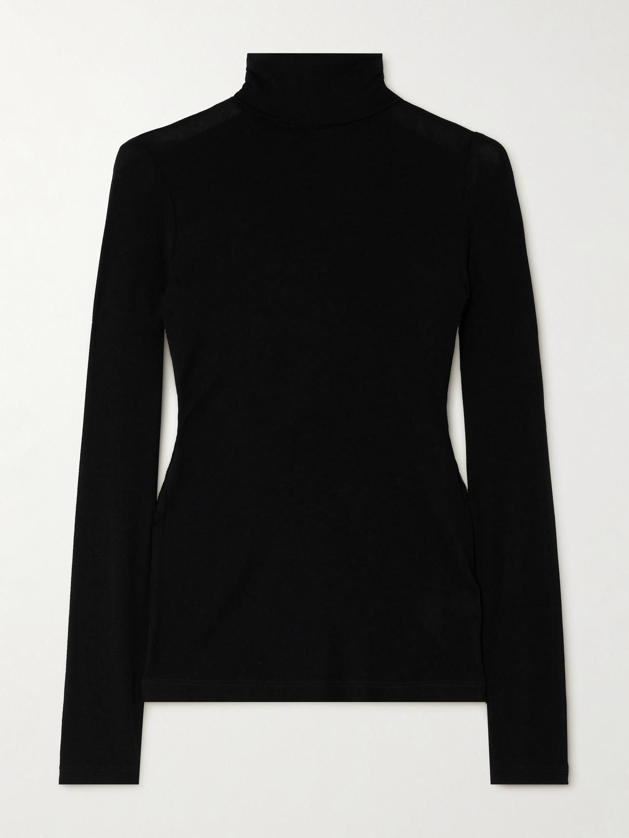 Agolde Pascale Stretch-lyocell Turtleneck Top In Black