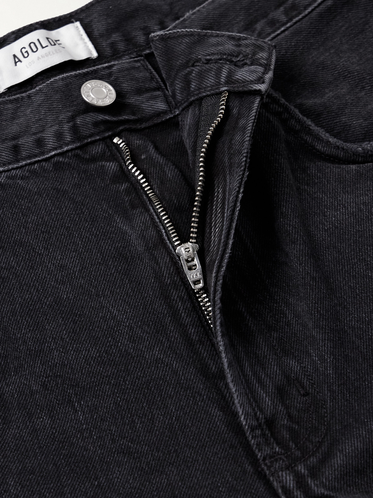 Agolde Black 90s Pinch Waist High Rise Straight Jeans In Black