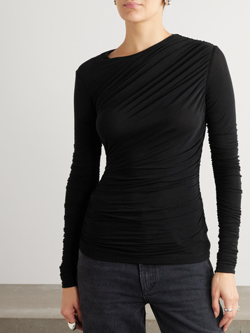 Agolde Tania draped stretch-TENCEL™ Lyocell jersey top