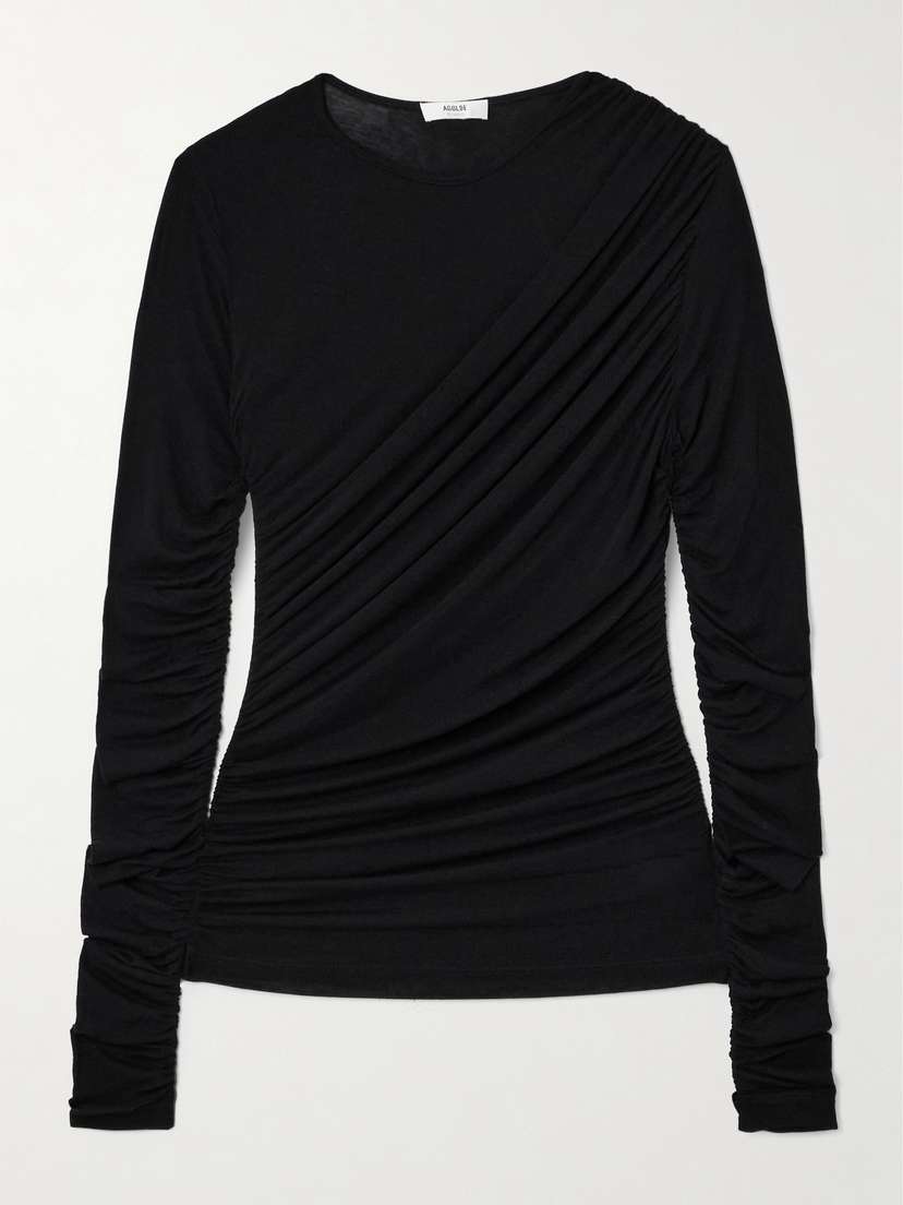 AGOLDE Tania Draped Stretch-tencel™ Lyocell Jersey Top