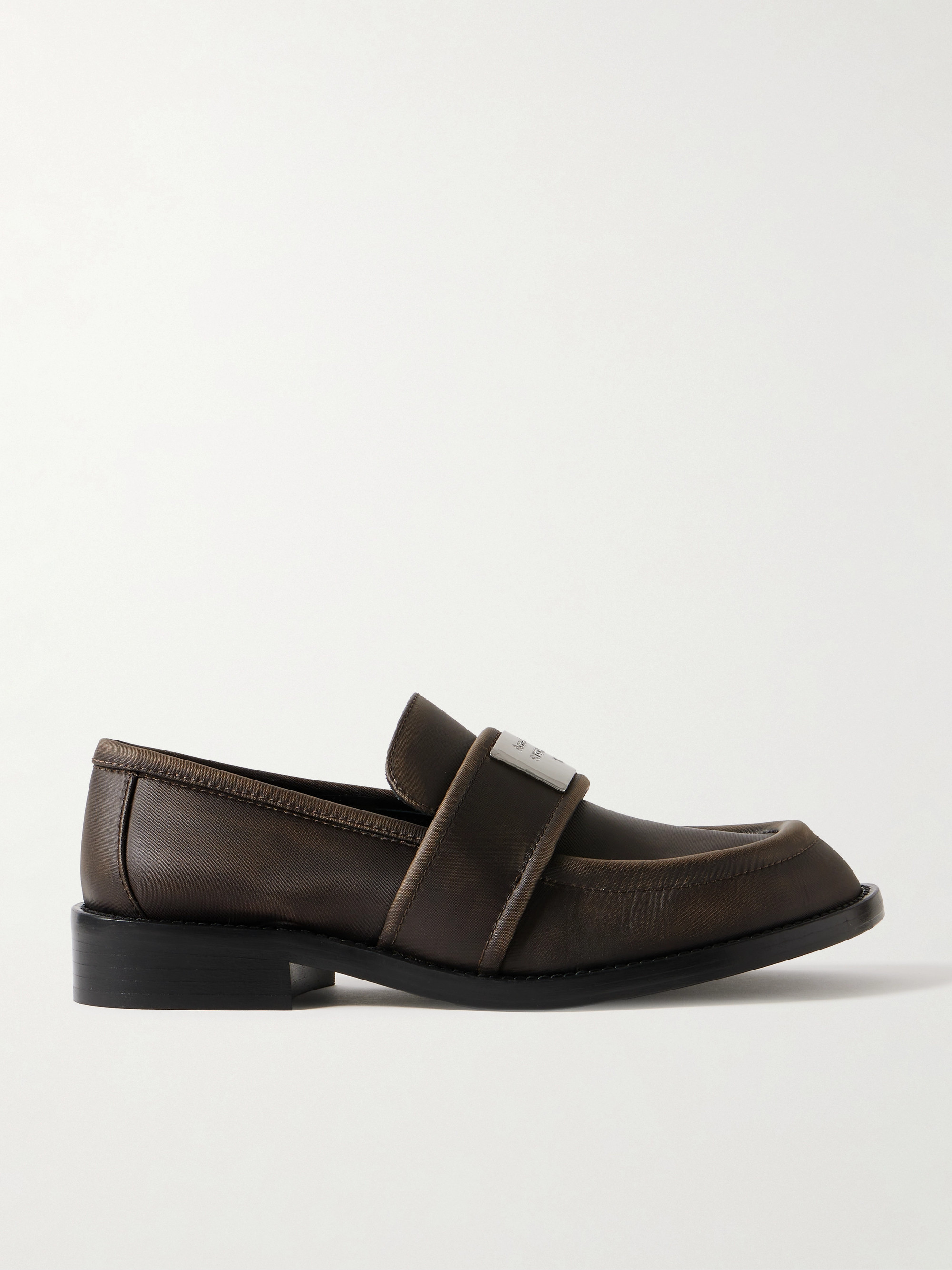 Acne Studios Embellished washed-leather loafers