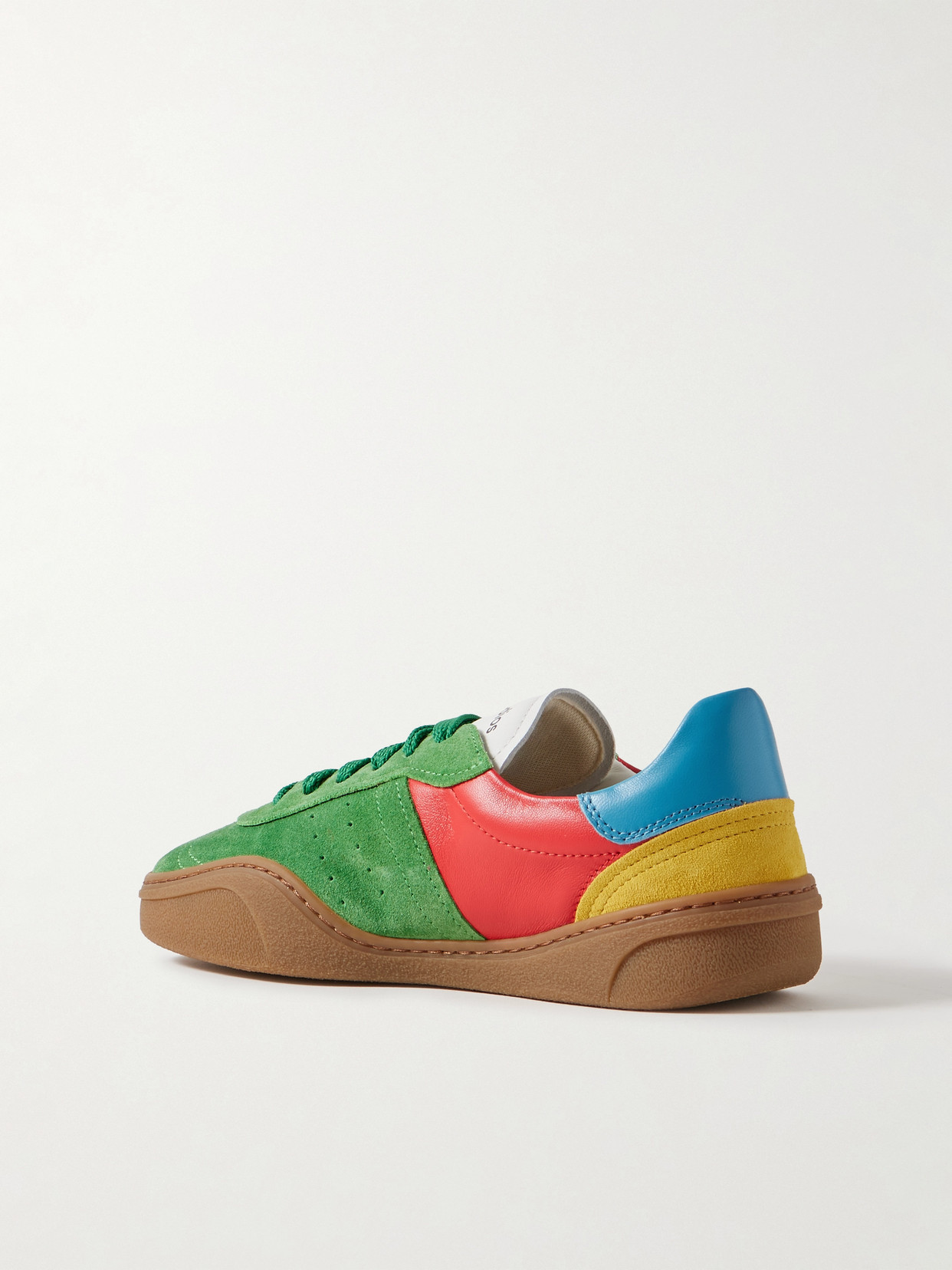 Shop Acne Studios Suede And Leather Sneakers In Multi
