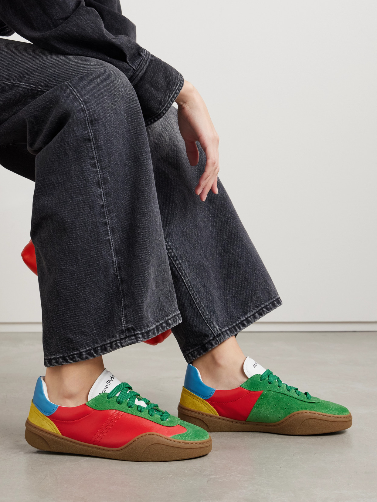 ACNE STUDIOS SUEDE AND LEATHER SNEAKERS 