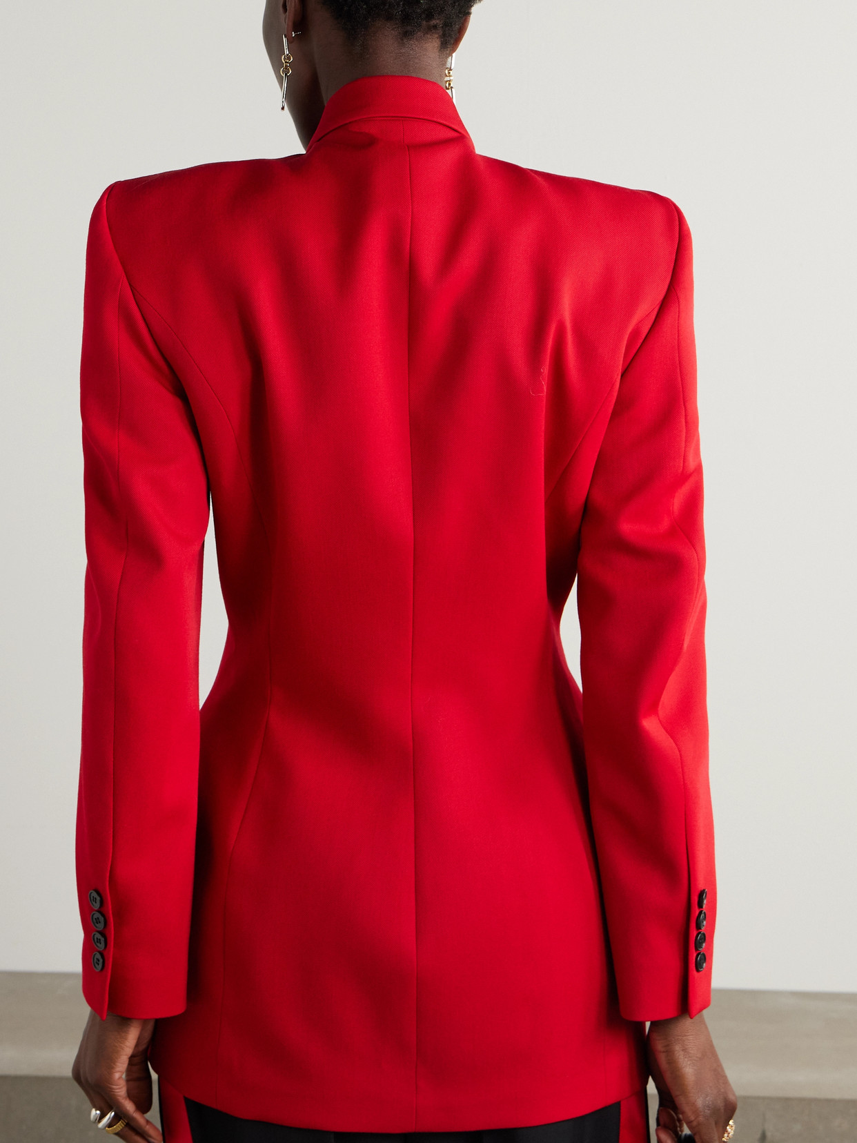 MARIE ADAM-LEENAERDT DOUBLE-BREASTED WOOL-TWILL BLAZER