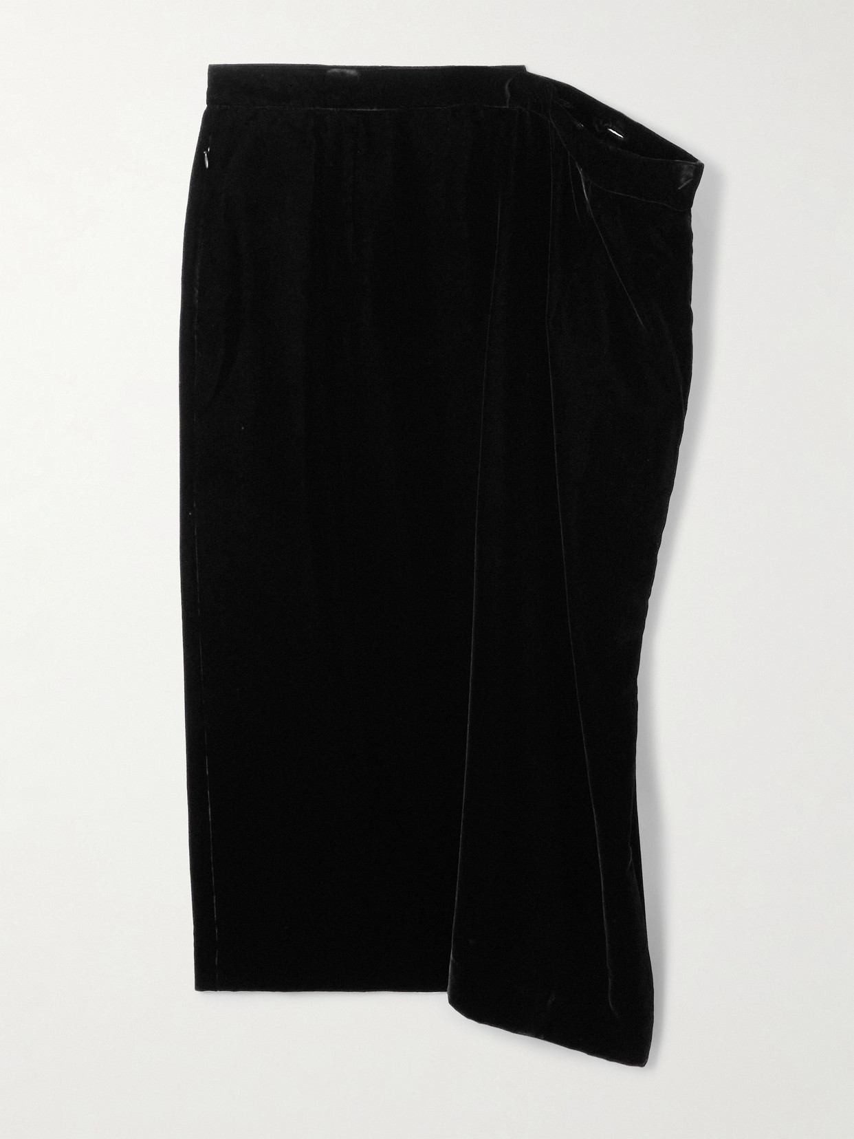 Marie Adam-leenaerdt Asymmetric Velvet Maxi Skirt In Black