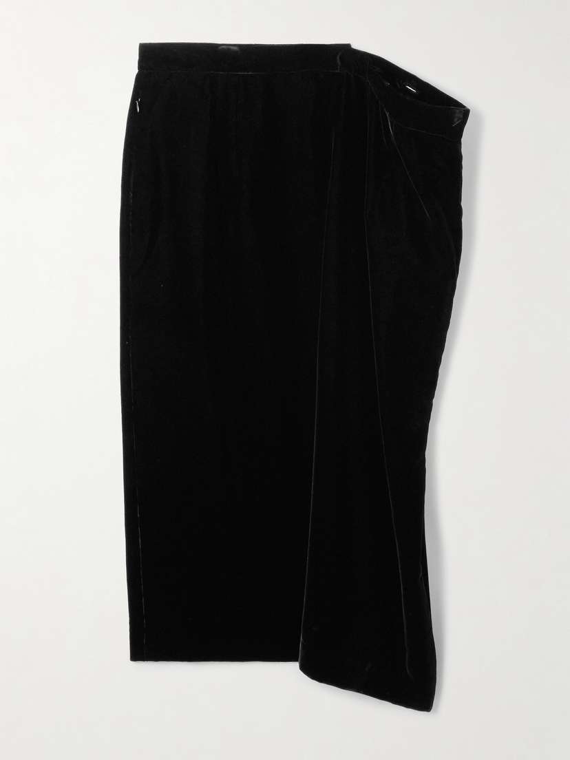 Marie Adam-Leenaerdt Asymmetric Velvet Maxi Skirt