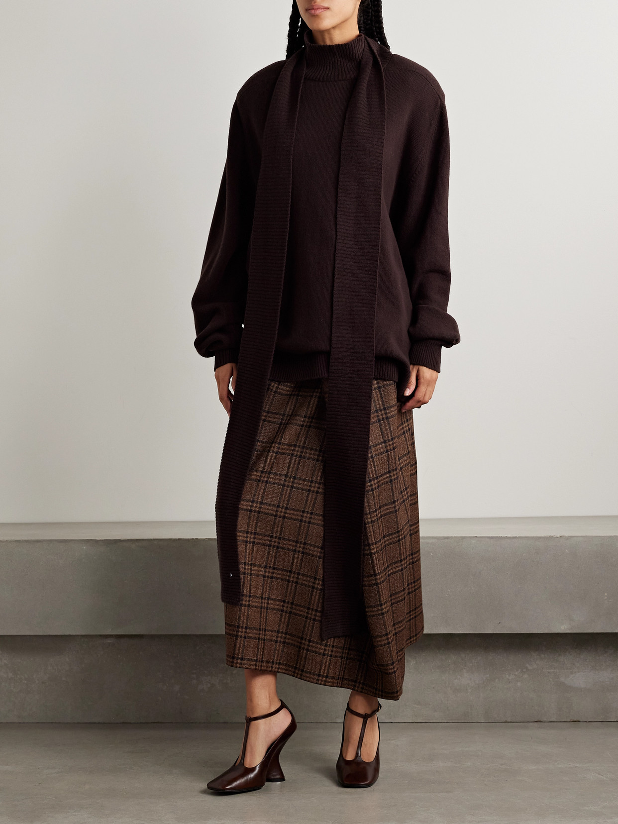 MARIE ADAM-LEENAERDT CUTOUT WOOL TURTLENECK SWEATER