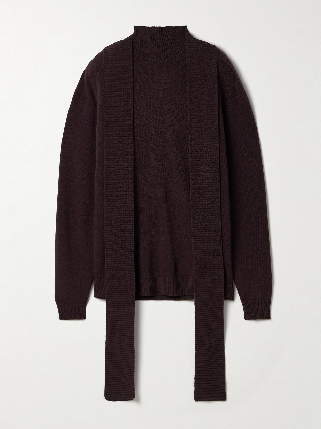 Marie Adam-leenaerdt Cutout Wool Turtleneck Sweater In Brown