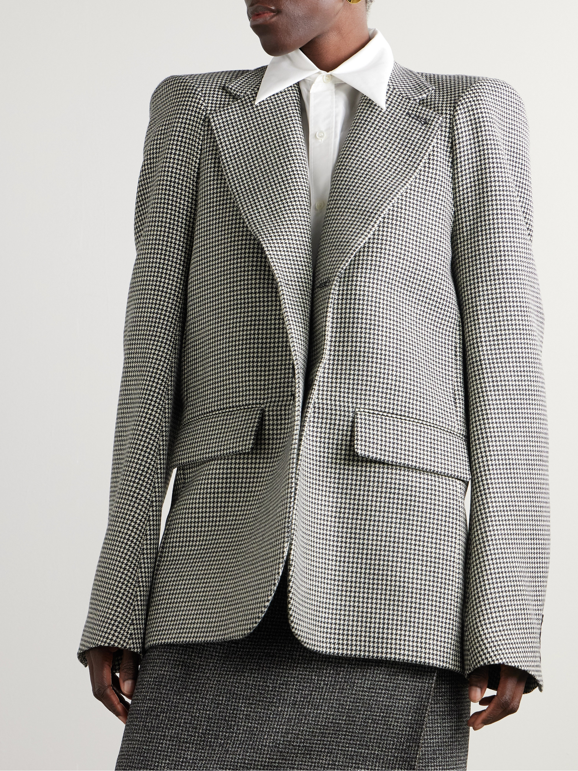 Marie Adam-leenaerdt Houndstooth wool blazer