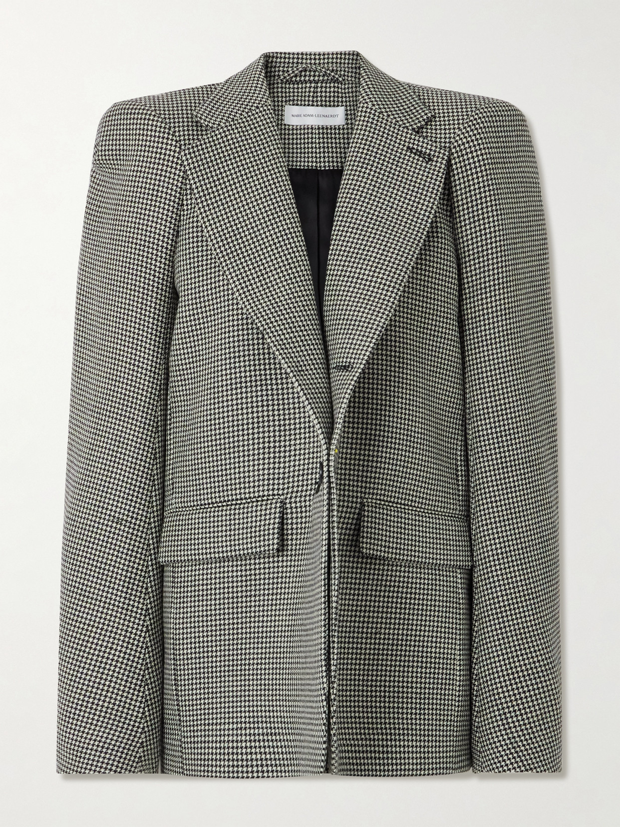 Marie Adam-leenaerdt Houndstooth Wool Blazer In Black