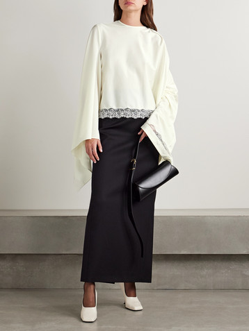 Marie Adam-leenaerdt Lace-trimmed satin blouse