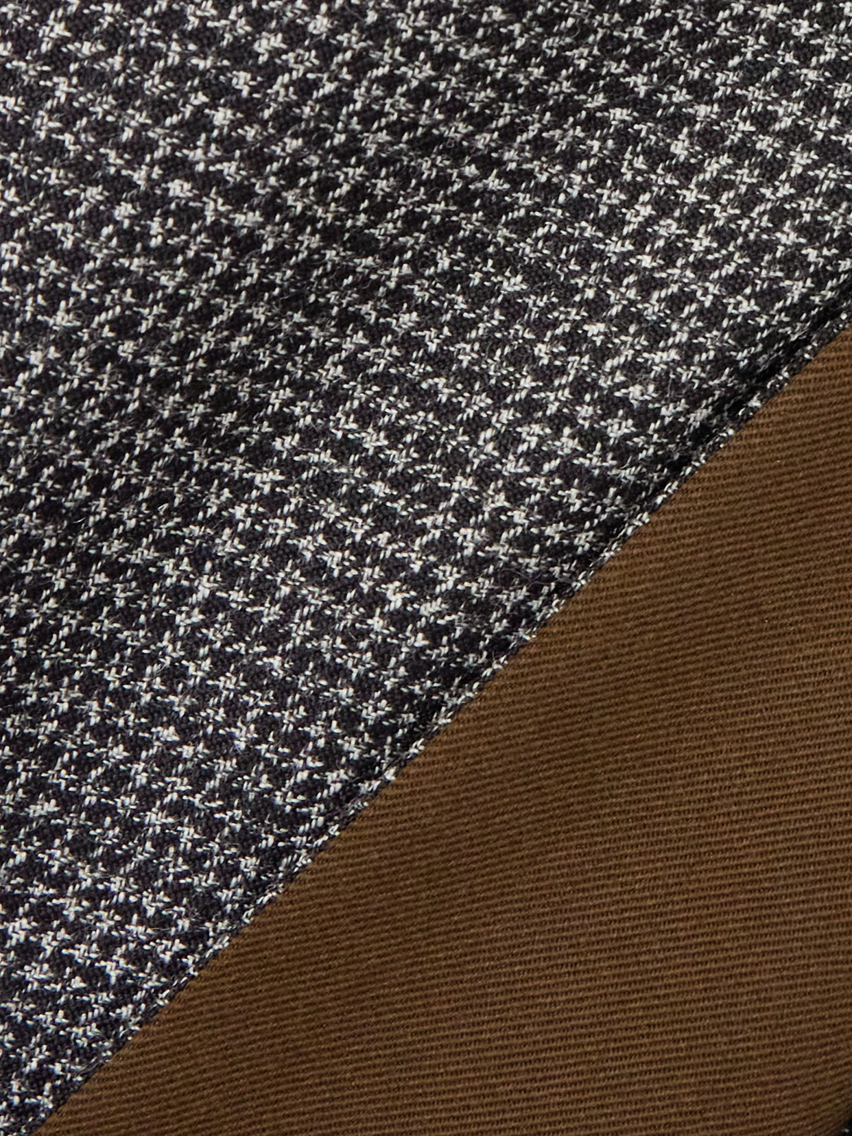 Reversible Houndstooth Tweed And Wool-Twill Midi