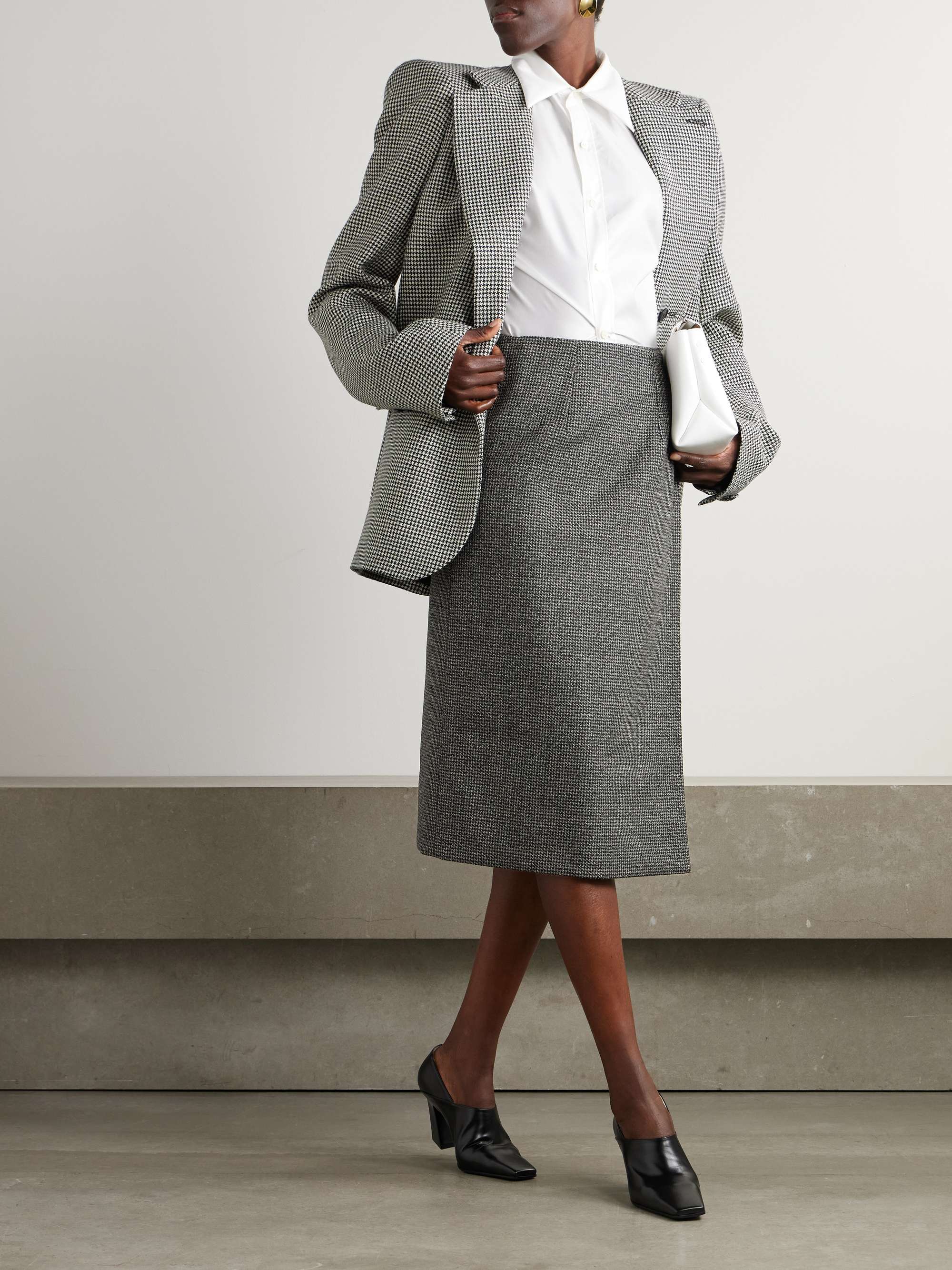 MARIE ADAM-LEENAERDT Reversible houndstooth tweed and wool