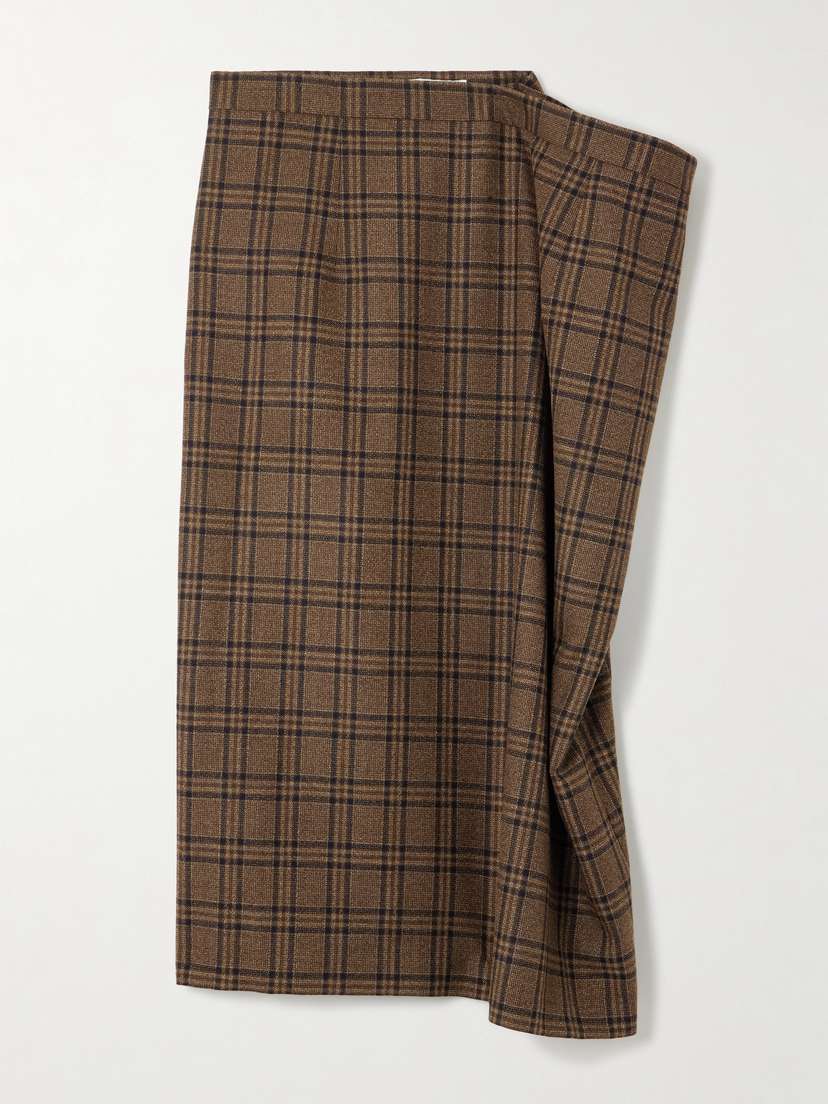 Marie Adam-Leenaerdt Checked Wool Midi Skirt