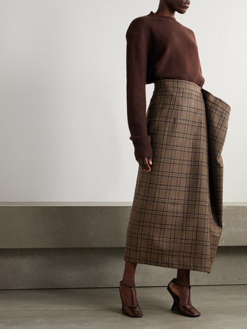 Marie Adam-leenaerdt Checked wool midi skirt