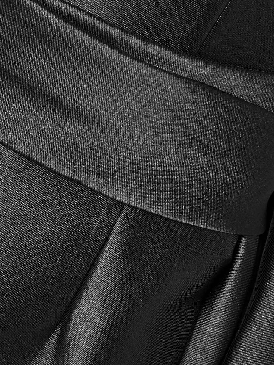 the charo one-shoulder draped satin-twill gown