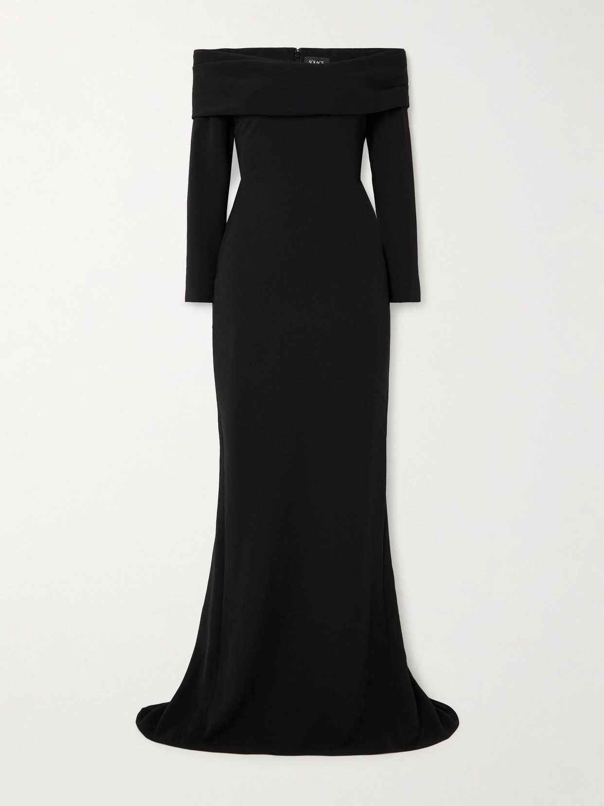 Solace London - Lyla Off-the-shoulder Crepe Gown - Black