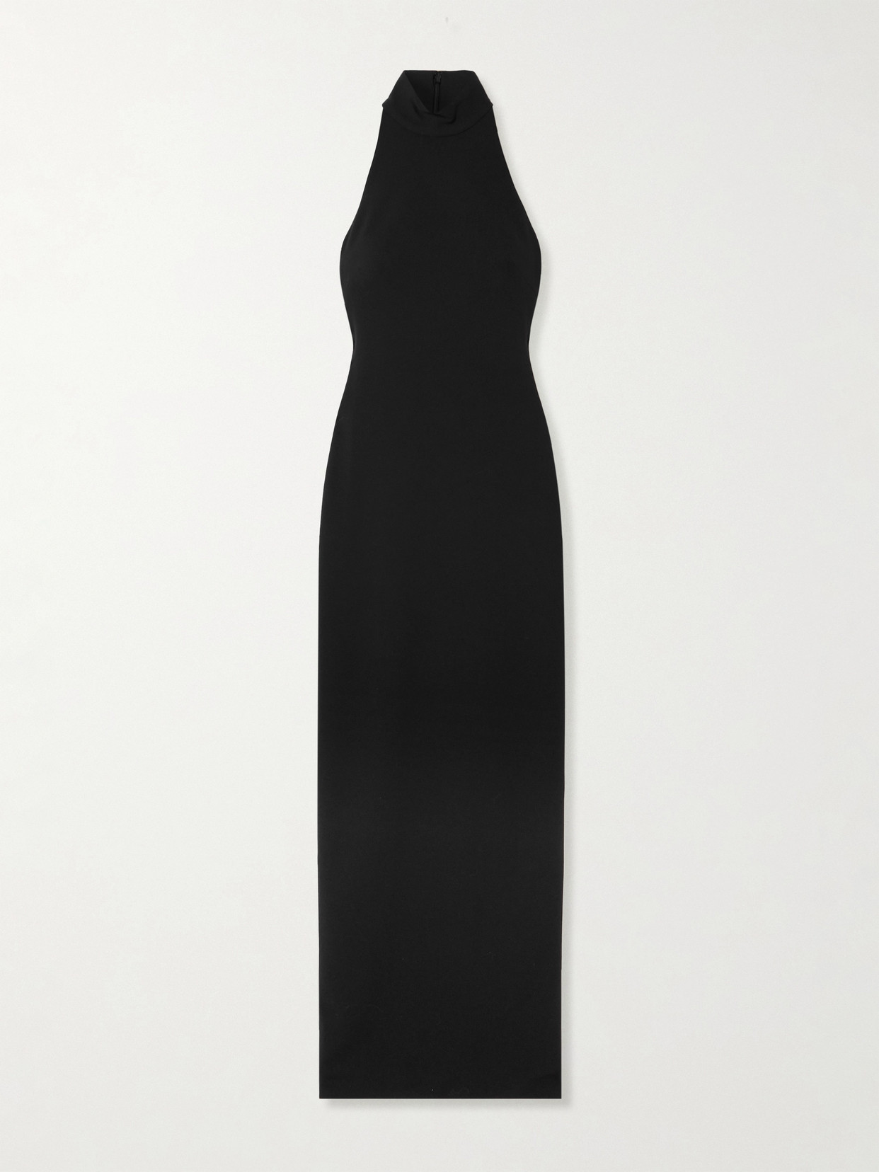 Solace London Inaya Stretch-crepe Halterneck Gown In Black