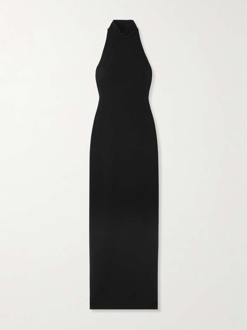 Solace London Inaya Stretch-crepe Halterneck Gown