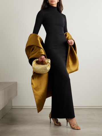 Solace London Lyana draped satin-twill and stretch-crepe maxi dress
