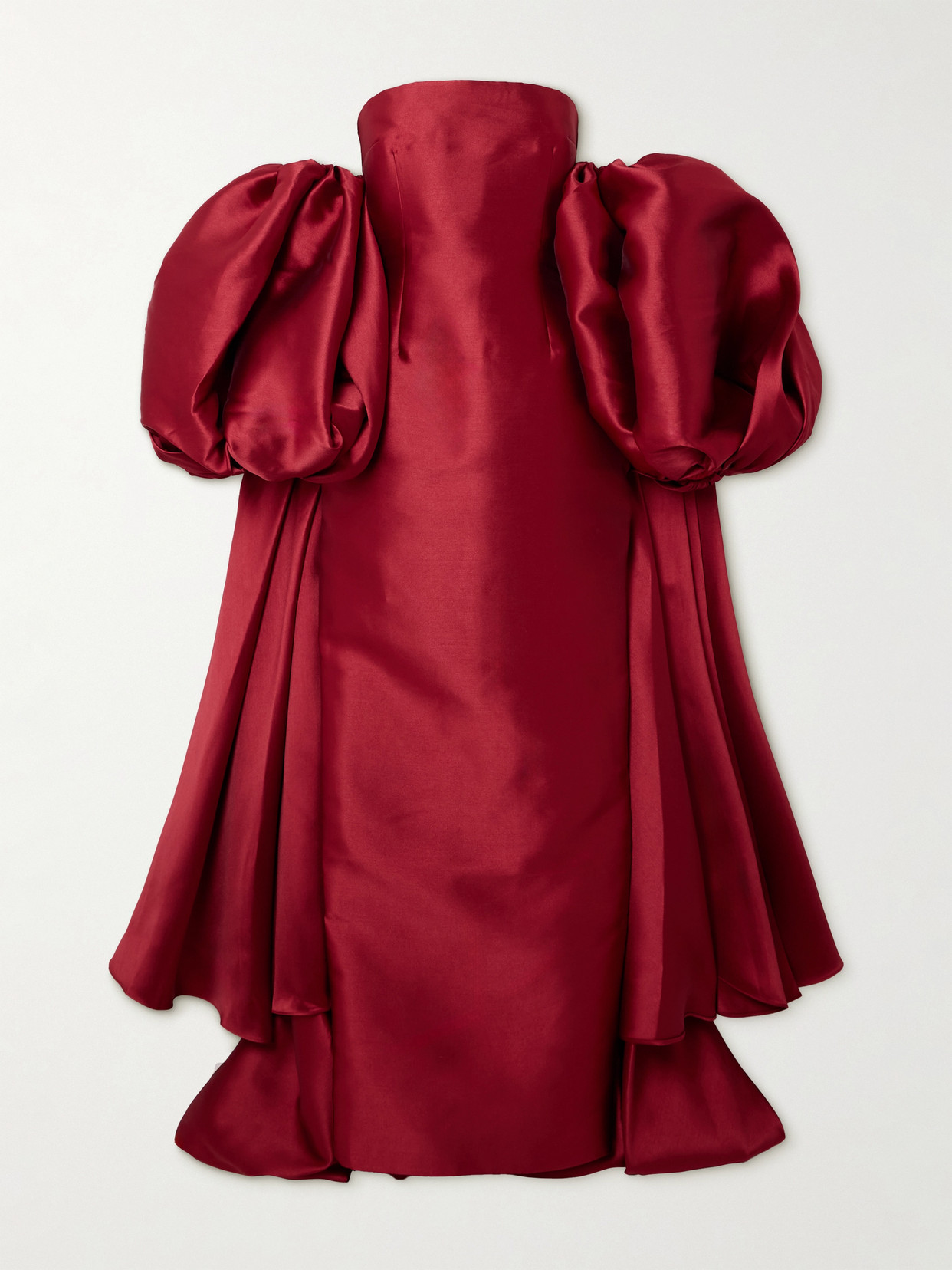 Solace London - Lea Strapless Satin-twill Gown - Red