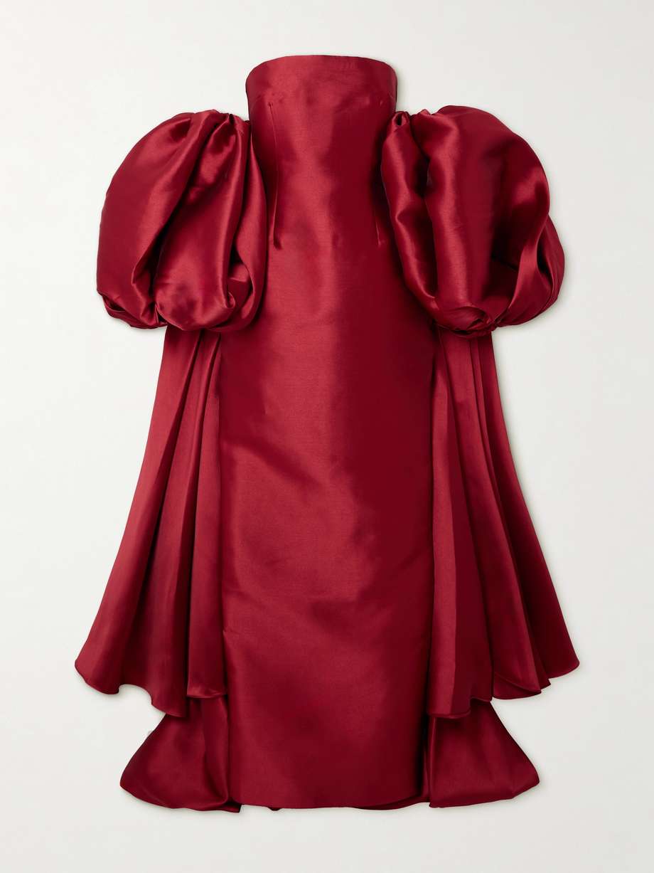 lea strapless satin-twill gown