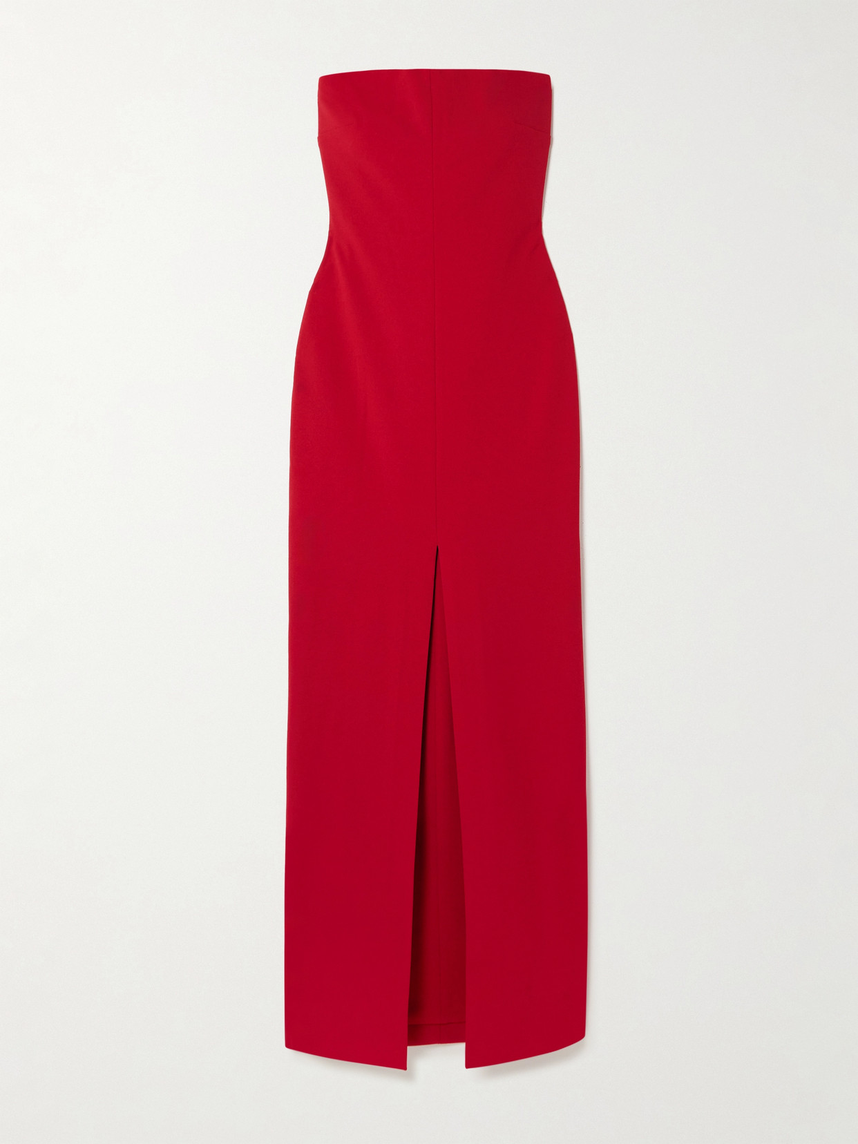 Solace London Bysha Strapless Stretch-crepe Maxi Dress In Red