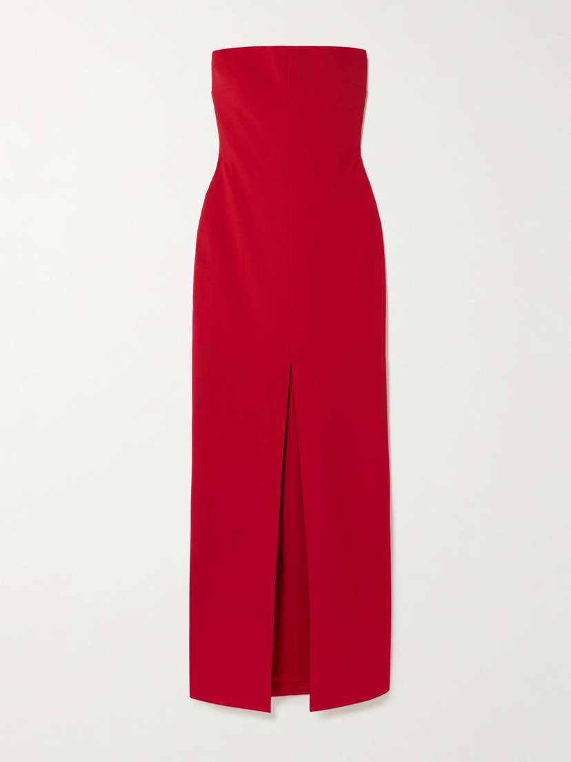 Solace London Bysha Strapless Stretch-crepe Maxi Dress