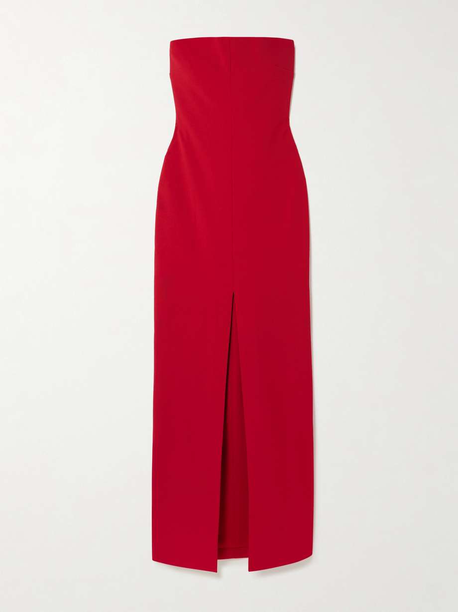 bysha strapless stretch-crepe maxi dress
